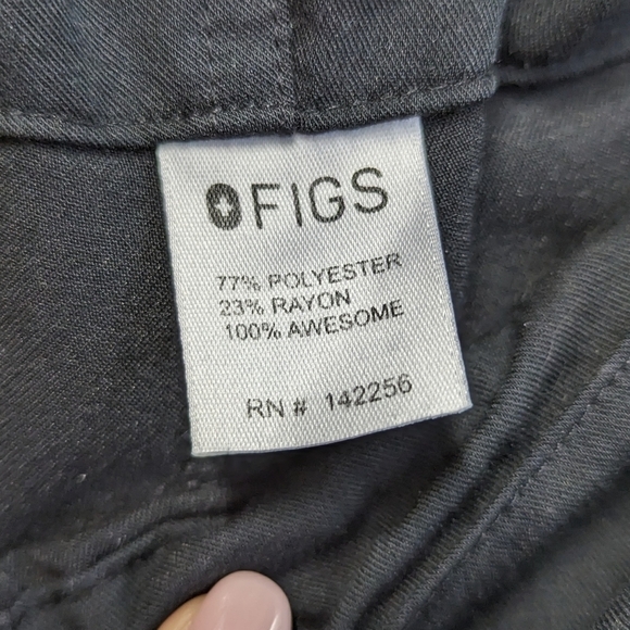 Figs Women's Black Scrubs Pants M Multi pockets Loose Straight Leg - Picture 6 of 11